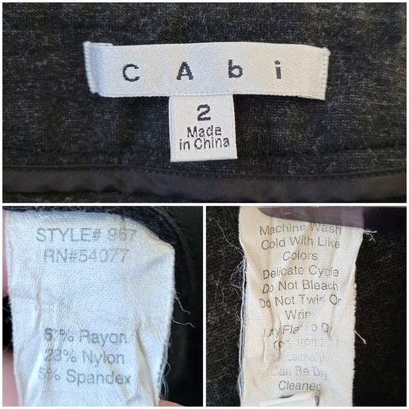 CAbi Dark Gray Aubrey Ponte Side Zip Skinny Stretch Pants #967 Women's Size 2 - Picture 7 of 12